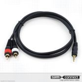 2x RCA naar 3.5mm mini Jack kabel, 3m, m/m