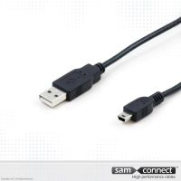 USB A naar Mini USB 2.0 kabel, 3m, m/m